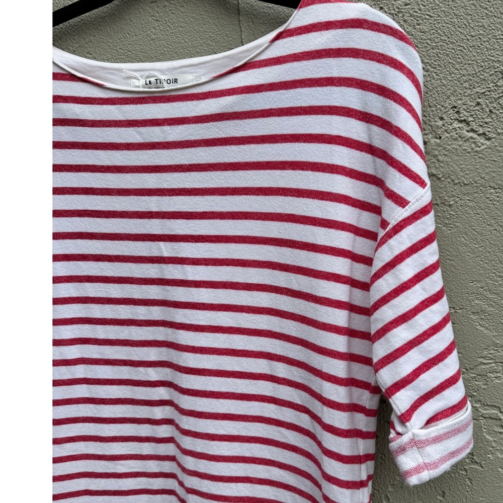 Le Tiroir de DRESSTERIOR Red White Striped T-Shirt Dress MEDIUM Nautical - Picture 3 of 7
